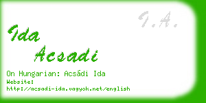 ida acsadi business card