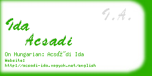 ida acsadi business card